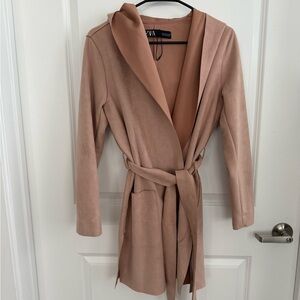 Zara Women's Tan Hooded Jacket